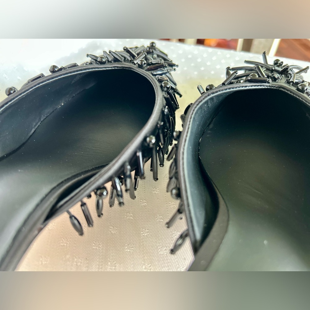 Stylish Black Embellished Mules with heels, Melani x Damrich - Picture 7 of 16